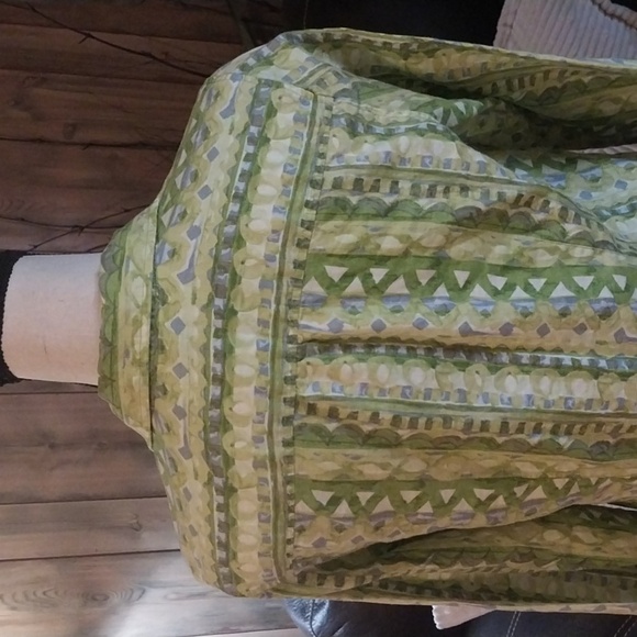 Sigrid Olsen Linen Patterned Long Sleeve Button Down Shirt Top Size M - Picture 5 of 8